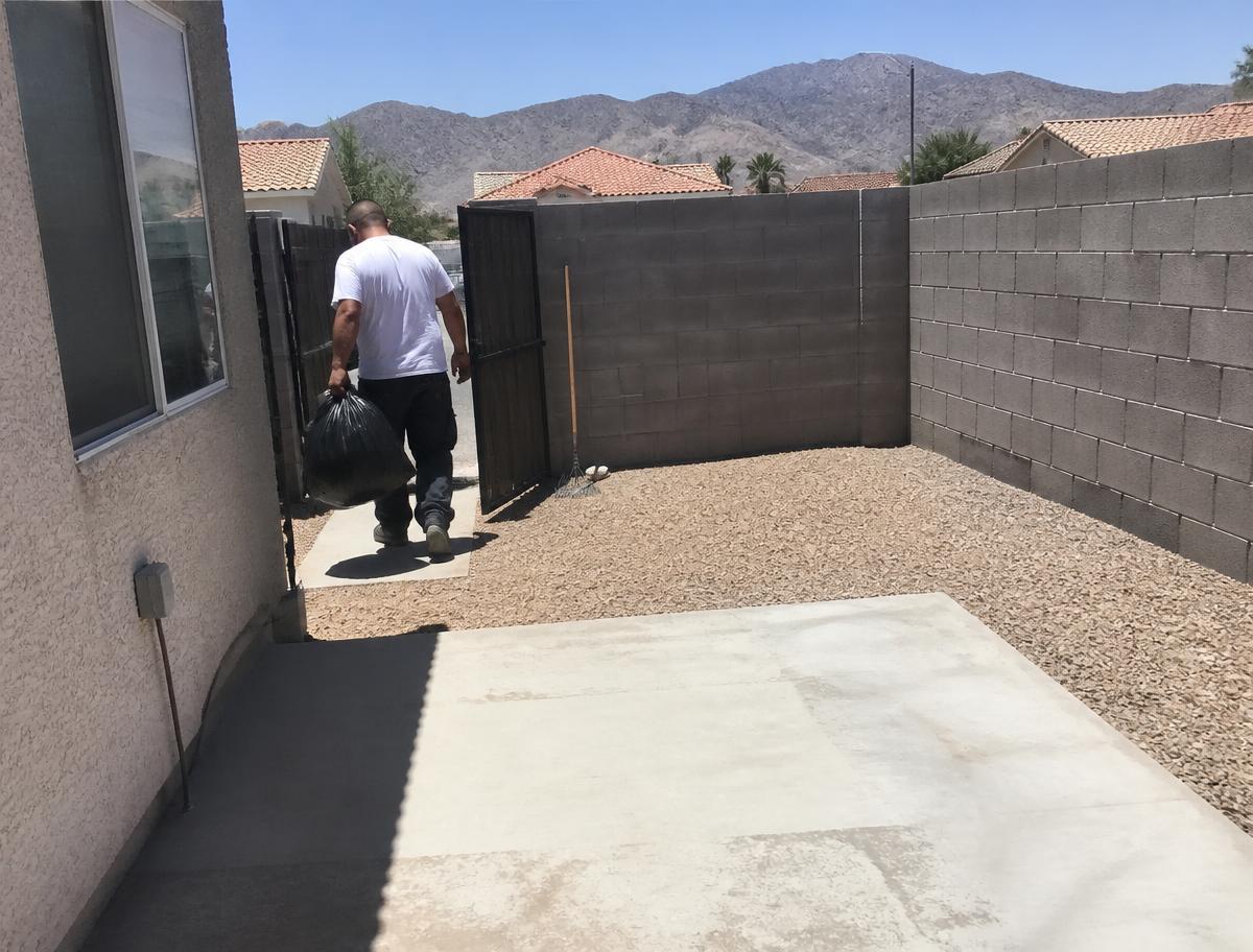 Backyard haul off in Las Vegas after Optimal Junk Removal hauled everything away